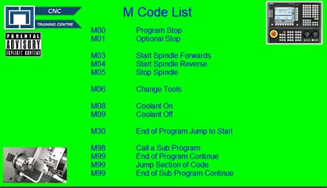 cnc machines that start with m|What is M Code in CNC: Basics, Type, and Functions & Commands.